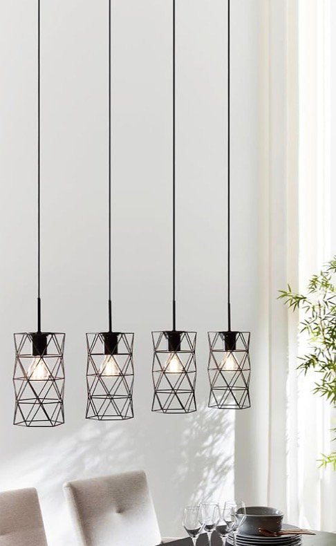 Eglo Estevau hanglamp donkerbruin 4 lights E27 metaal, Nieuw, Bruin, Industrieel, Metaal