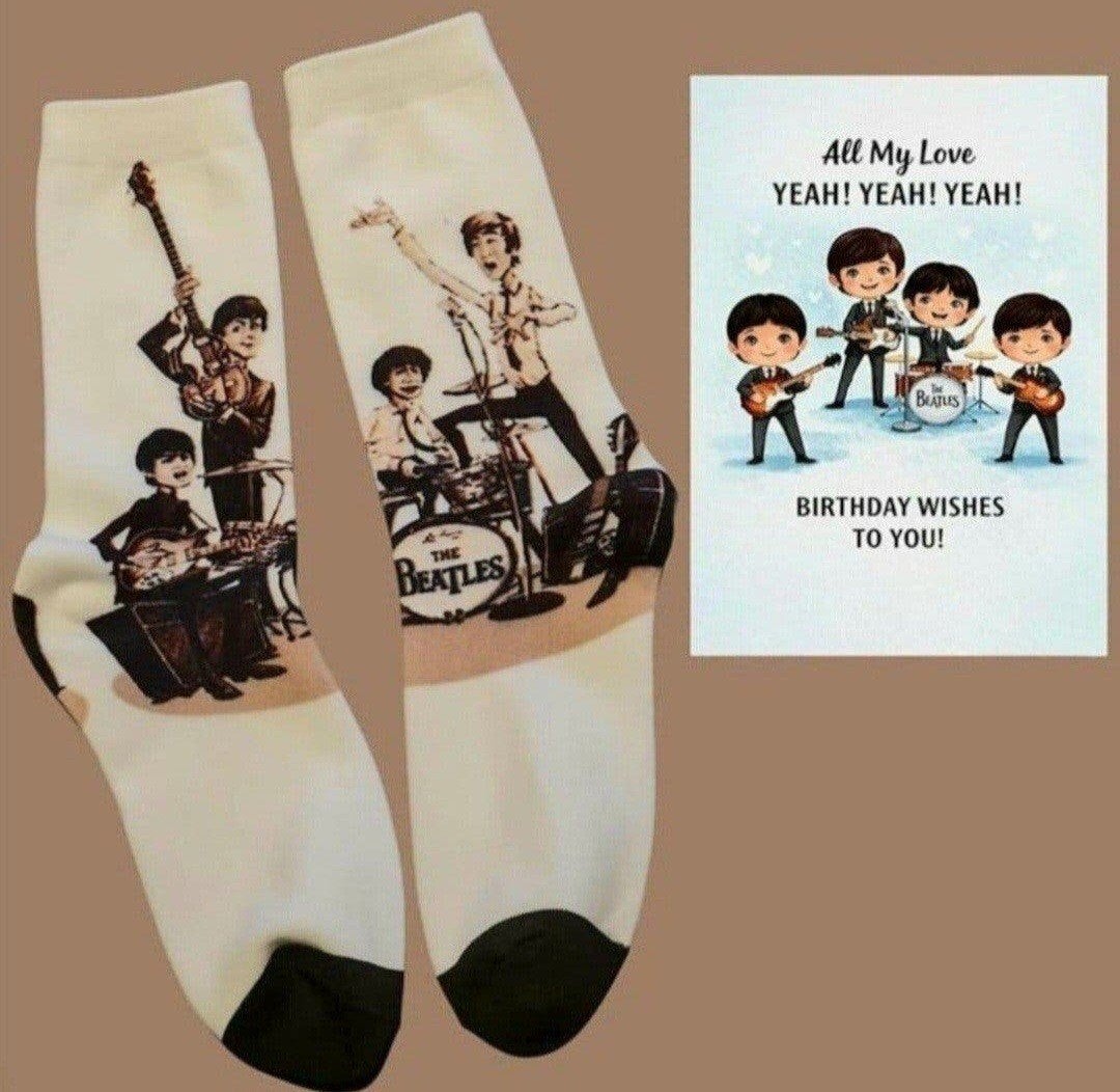 THE BEATLES SOKKEN  + VERJAARDAGS KAART THE BEATLES, Ophalen of Verzenden, Nieuw