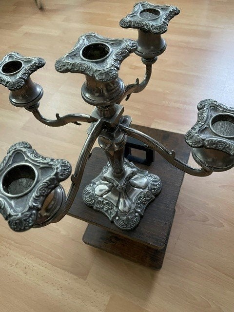 5 Silver Plated vintage kandelaars, made in England, Ophalen of Verzenden