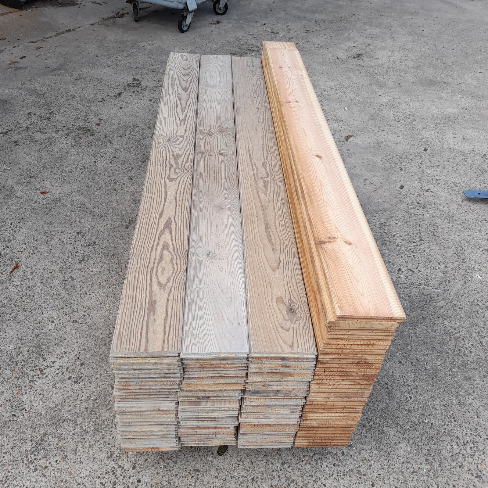 Massief grenen vloer 48 m2 houten vloerdelen 19,5 cm breed, Ophalen, Gebruikt, Nvt, Nvt