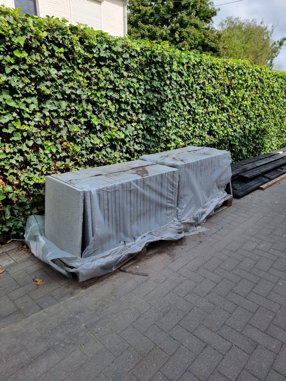 50 stuks 60x60 beton tegels - Grijs terrastegels, Gebruikt, Ophalen of Verzenden, 10 m² of meer, Beton