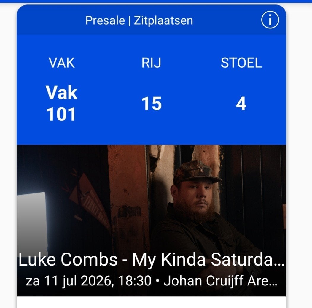 Tickets Luke Combs, Twee personen