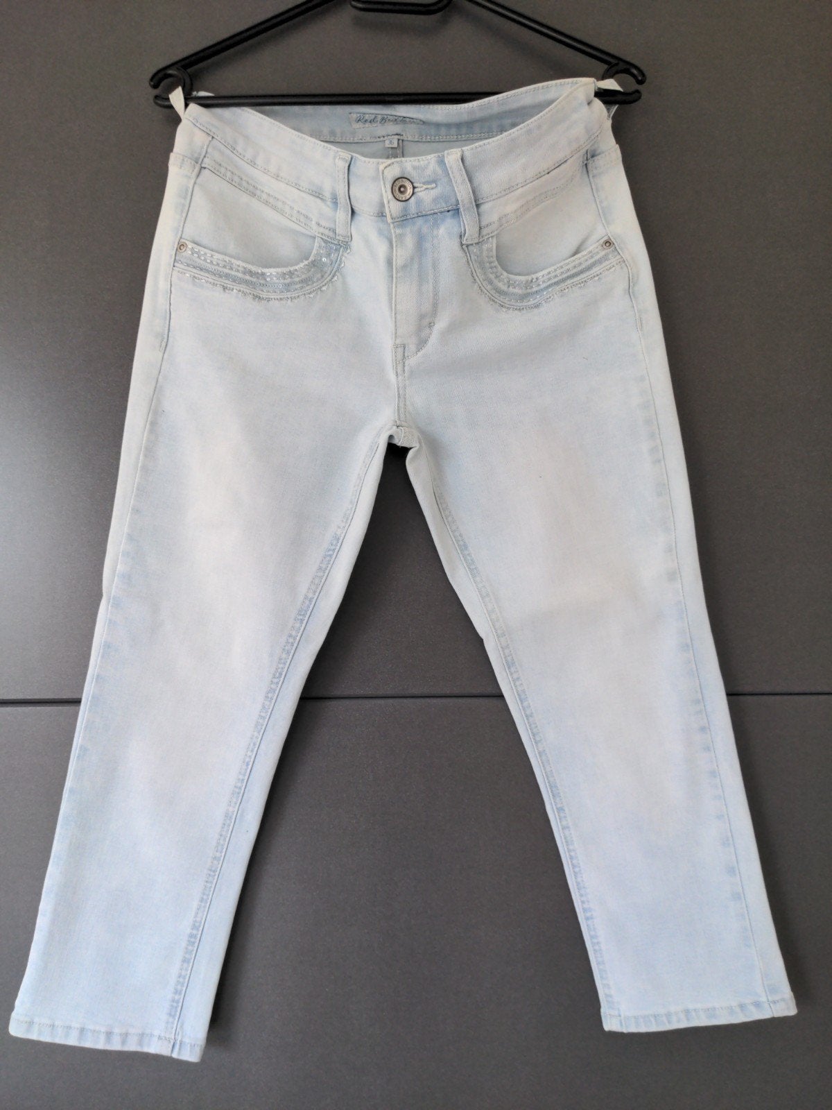 Red Button licht blauwe 7/8 jeans maat 36, Ophalen of Verzenden, Zo goed als nieuw, Blauw, W28 - W29 (confectie 36)
