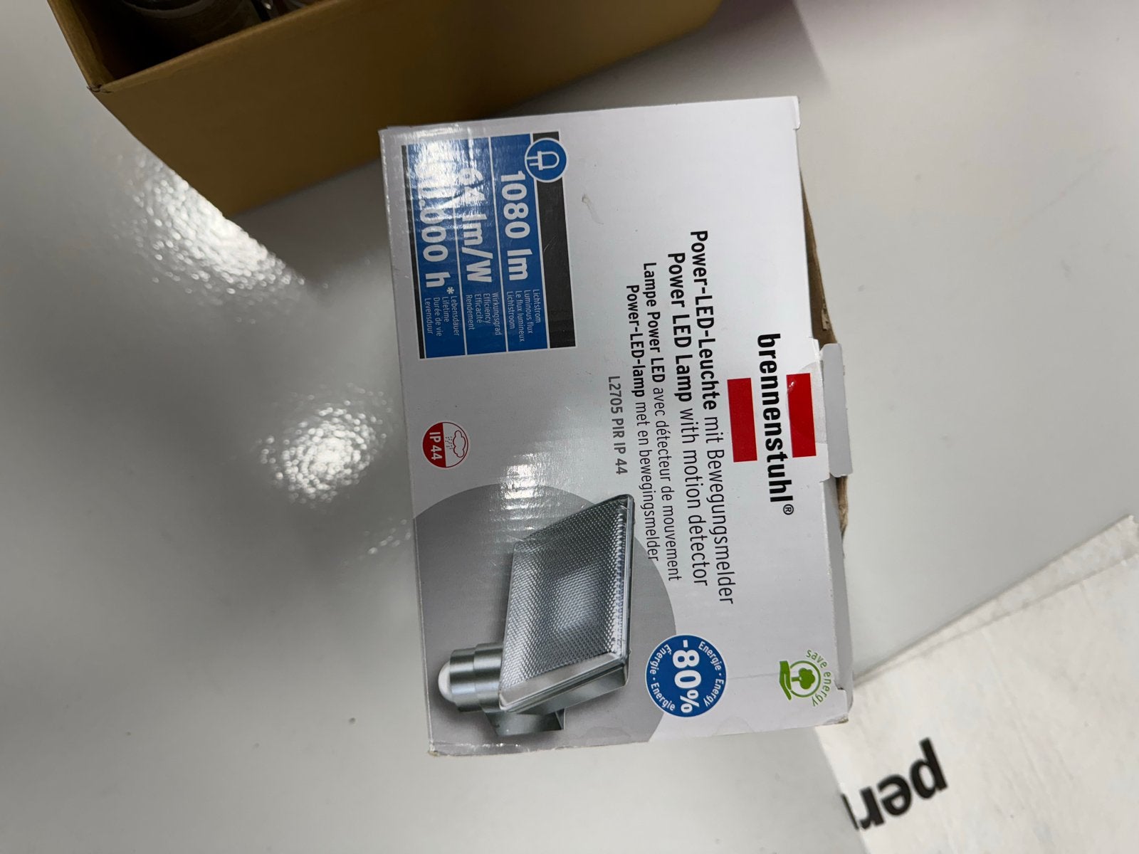 Brennenstuhl Power-LED-lamp met bewegingsmelder IP44, Met sensor, Ophalen of Verzenden, Nieuw, Overige merken