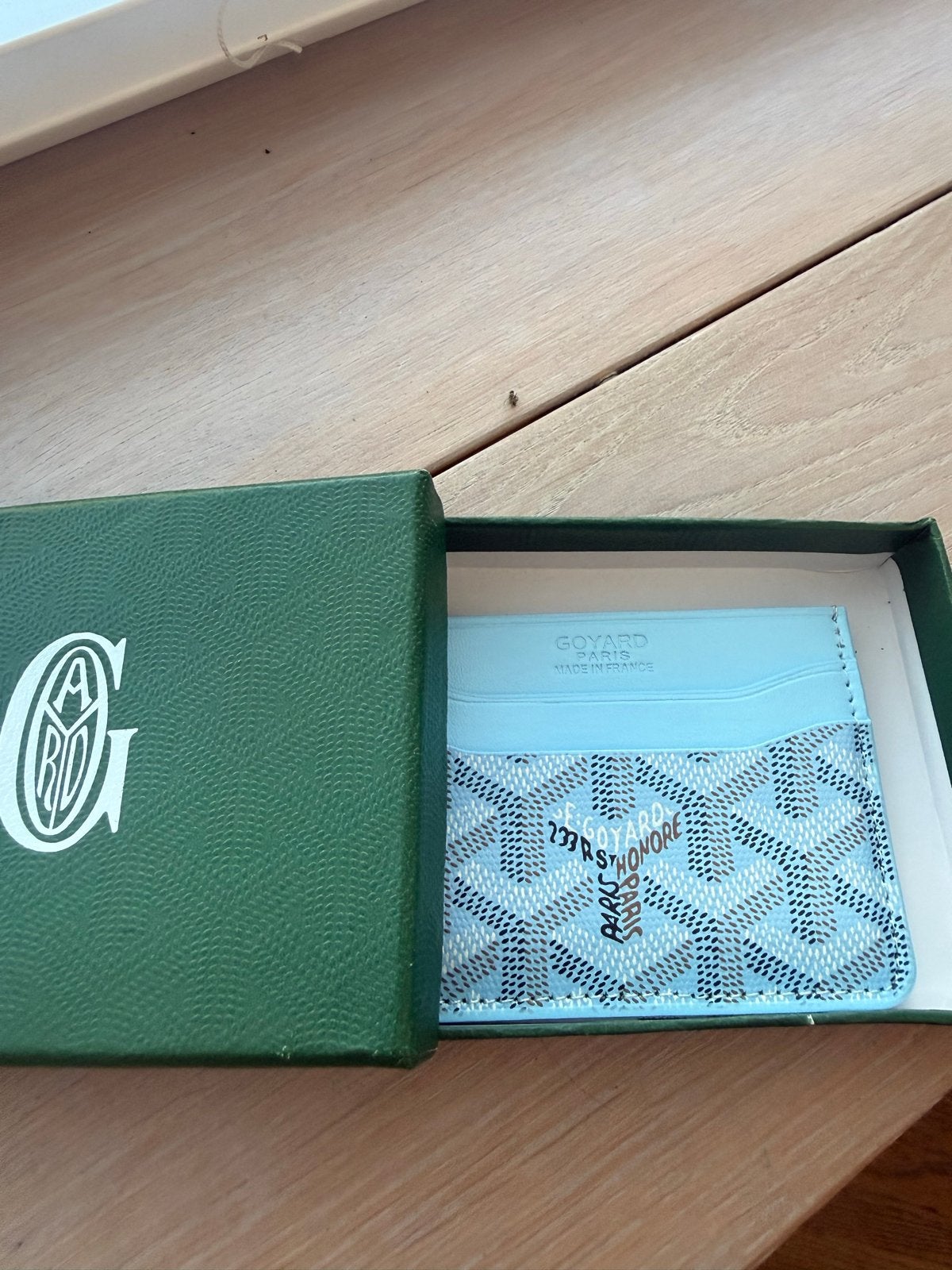 Goyard Saint Sulpice Kaarthouder - Lichtblauw, Sieraden, Tassen en Uiterlijk, Portemonnees, Ophalen of Verzenden, Nieuw, Blauw