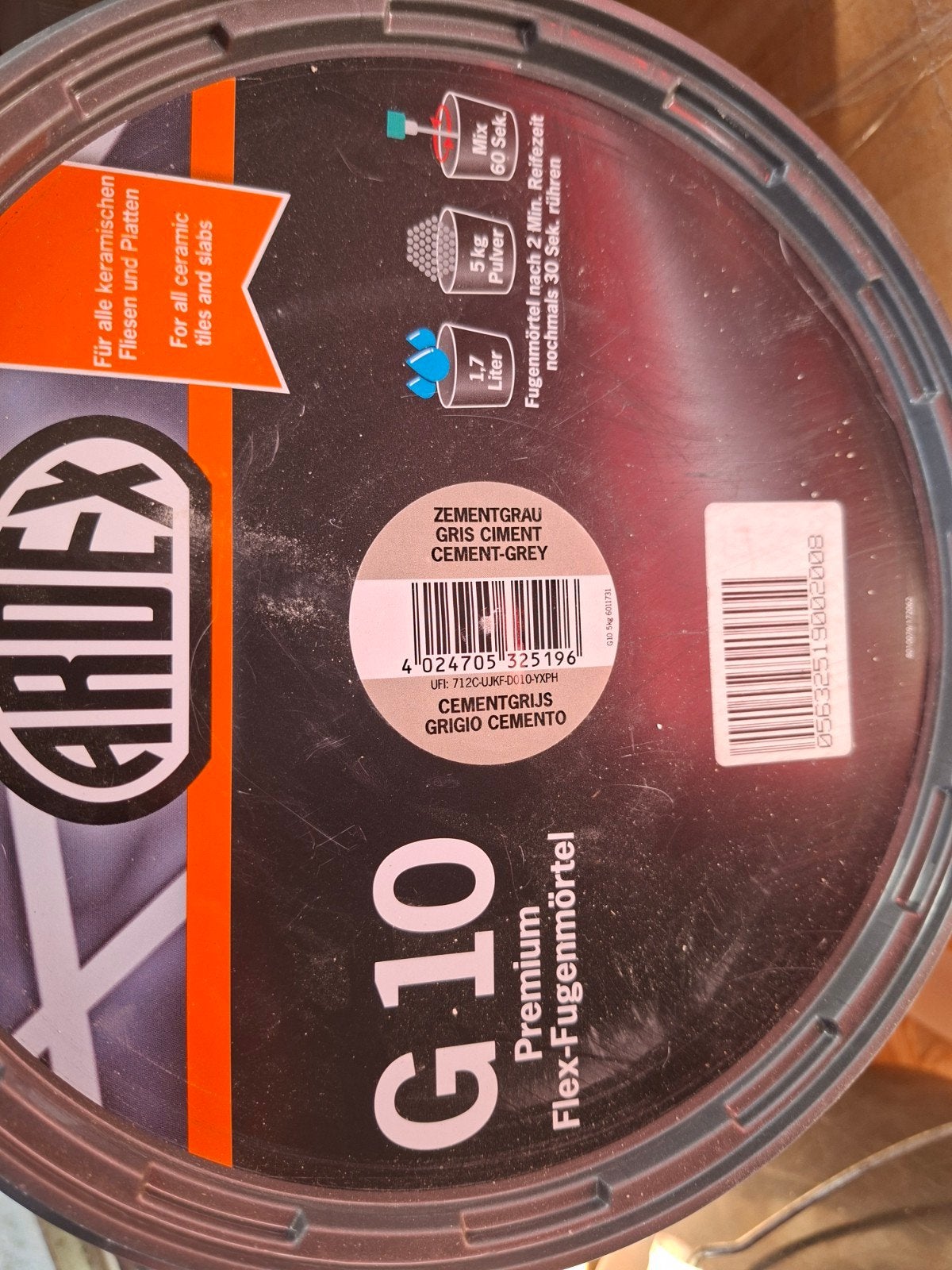 Professioneel Ardex G10 Flex-voegmortel grijsbruin & cementg, Ophalen, Zo goed als nieuw