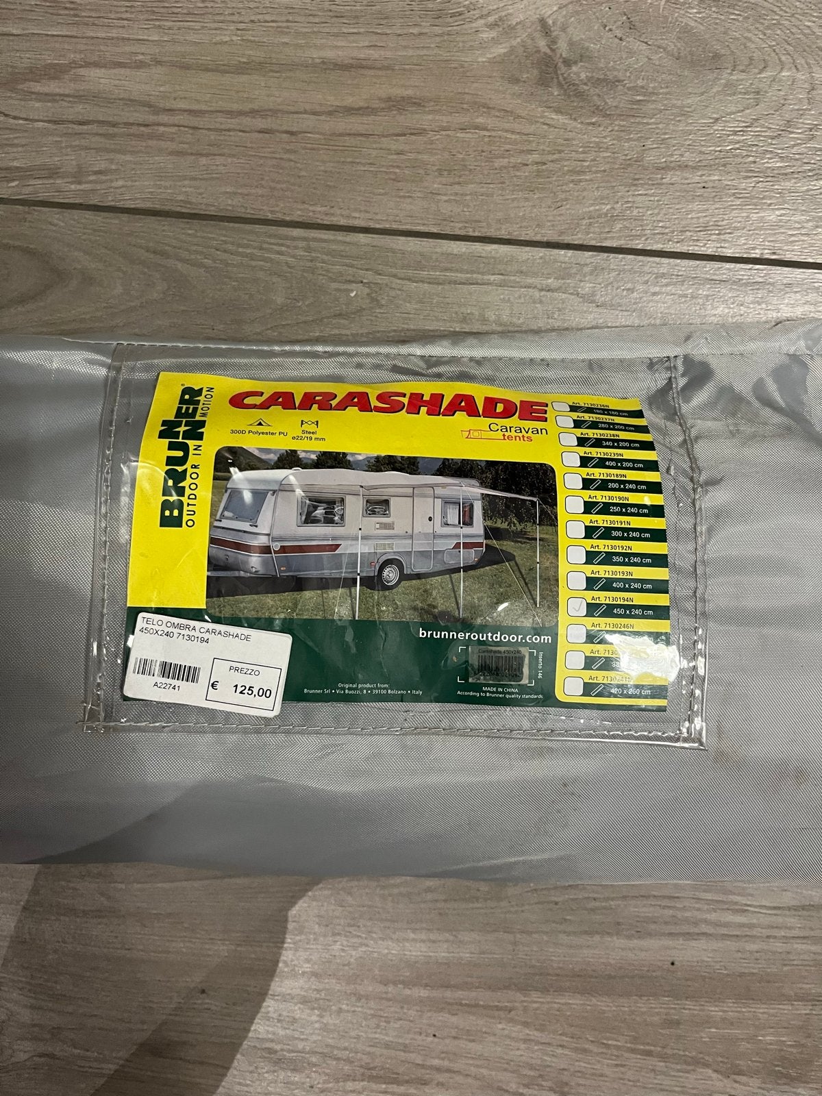 Brunner Carashade 450x240 Caravan Luifel, Caravans en Kamperen, Ophalen of Verzenden, Zo goed als nieuw