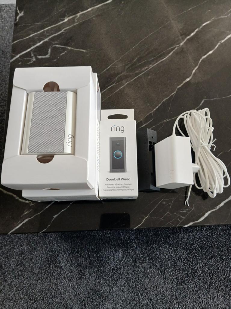 Ring Video Deurbel Wired met Chime en Adapter - Goed Werkend, Ophalen of Verzenden, Gebruikt, Compleet systeem, Beweging