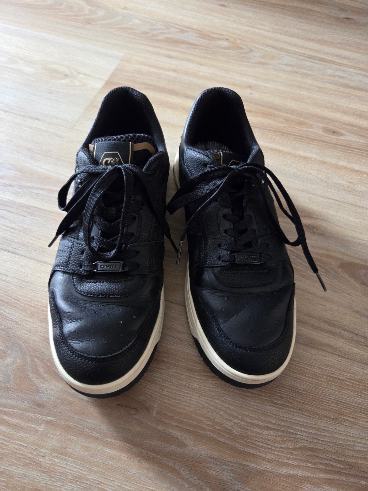 Cruyff Collegam Heren Sneakers Zwart Leer Maat 43, Cruyff, Zwart, Ophalen of Verzenden, Sneakers of Gympen