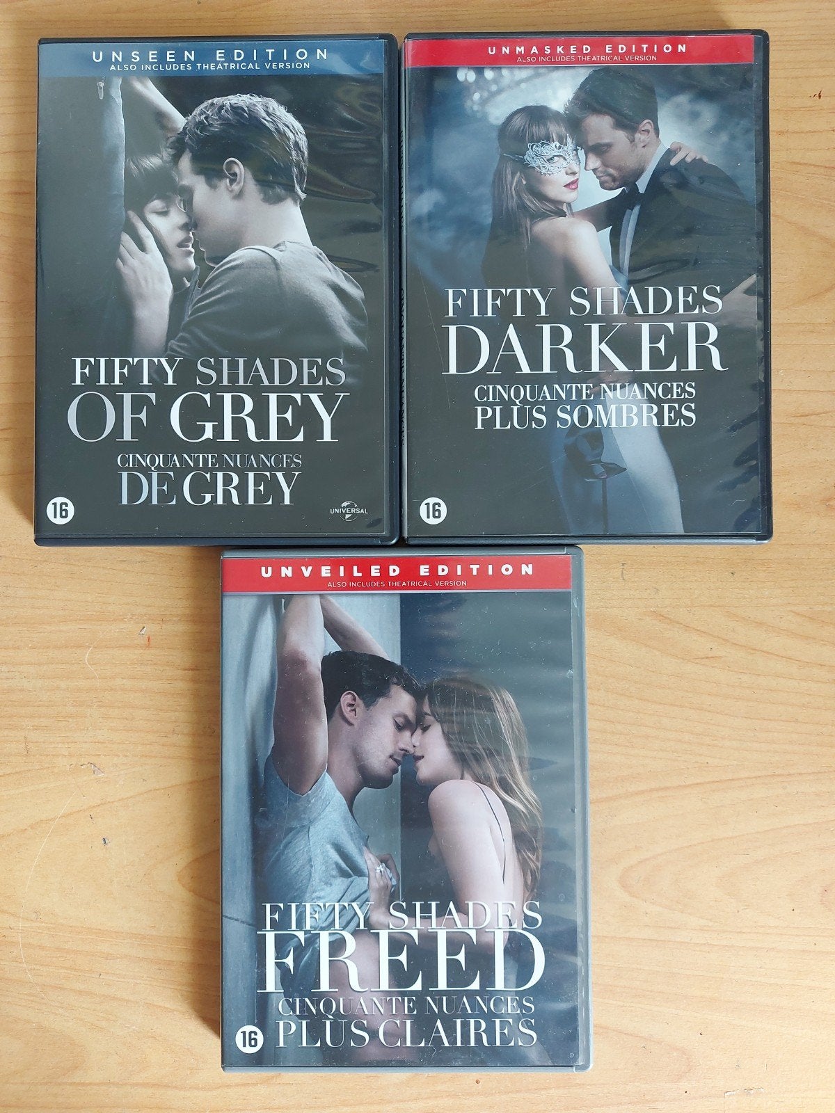 Fifty Shades of Grey deel 1,2,3 SET of losse verkoop, Cd's en Dvd's, Alle leeftijden, Ophalen of Verzenden, Zo goed als nieuw