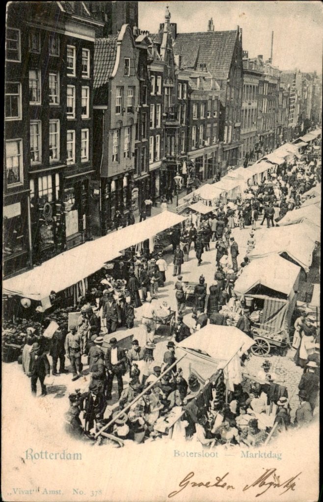 Rotterdam - Botersloot Marktdag - Vivat 378, Ophalen of Verzenden, Voor 1920, Gelopen, Zuid-Holland