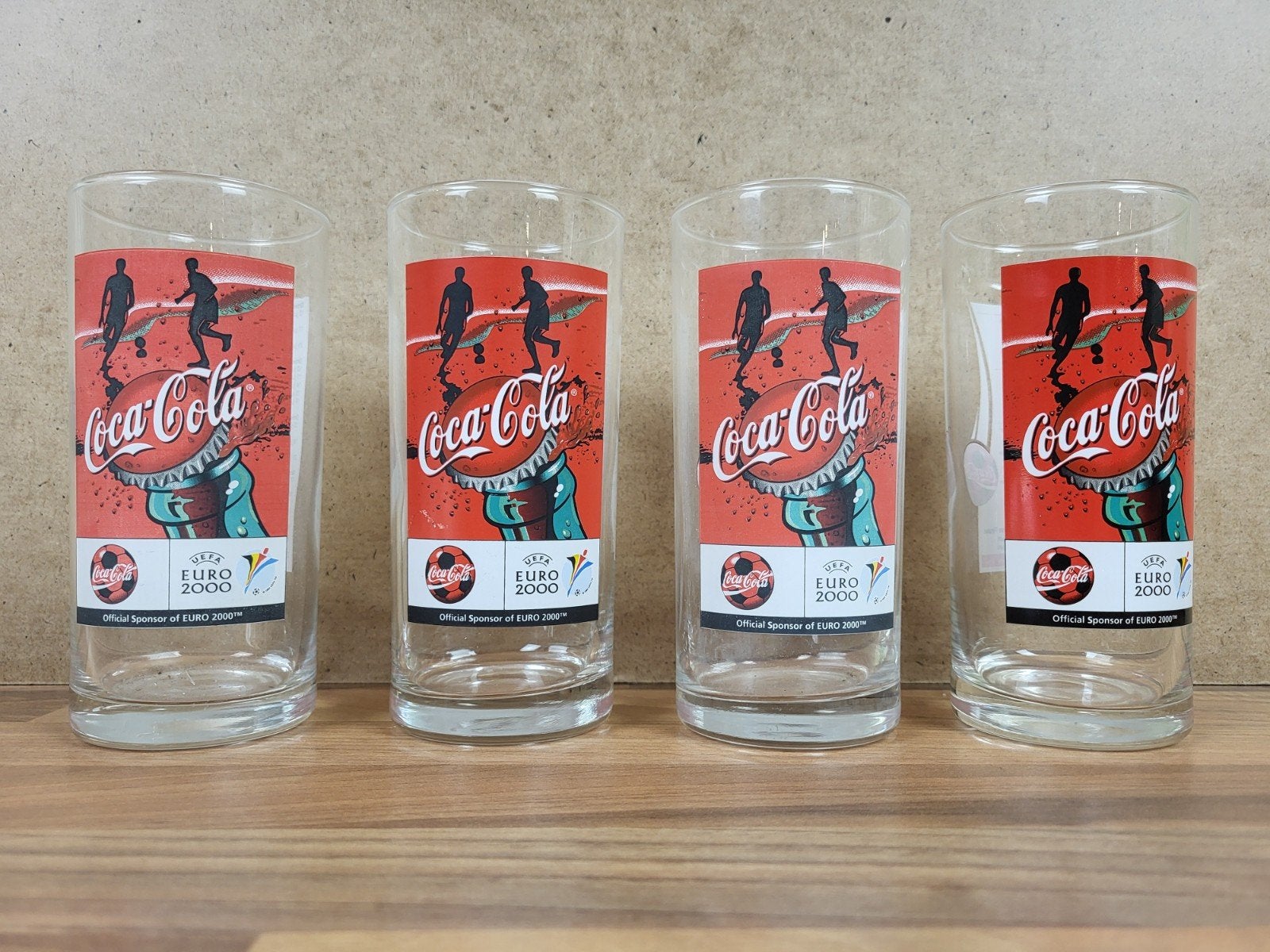 Coca-Cola Euro 2000 Glazen Set (4 stuks), Ophalen of Verzenden, Gebruikt