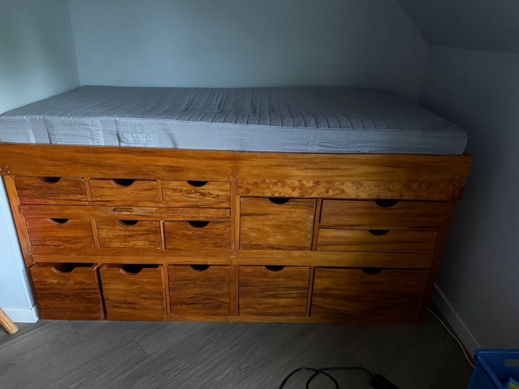 Kinderbed met lades gratis af te halen, Kinderen en Baby's, Kinderkamer | Bedden, Ophalen, Gebruikt, 70 tot 85 cm, Hoogslaper of Stapelbed