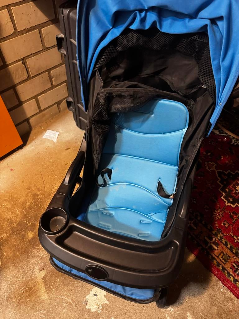 Blauwe buggy met bekerhouder, Ophalen of Verzenden, Gebruikt, Overige merken