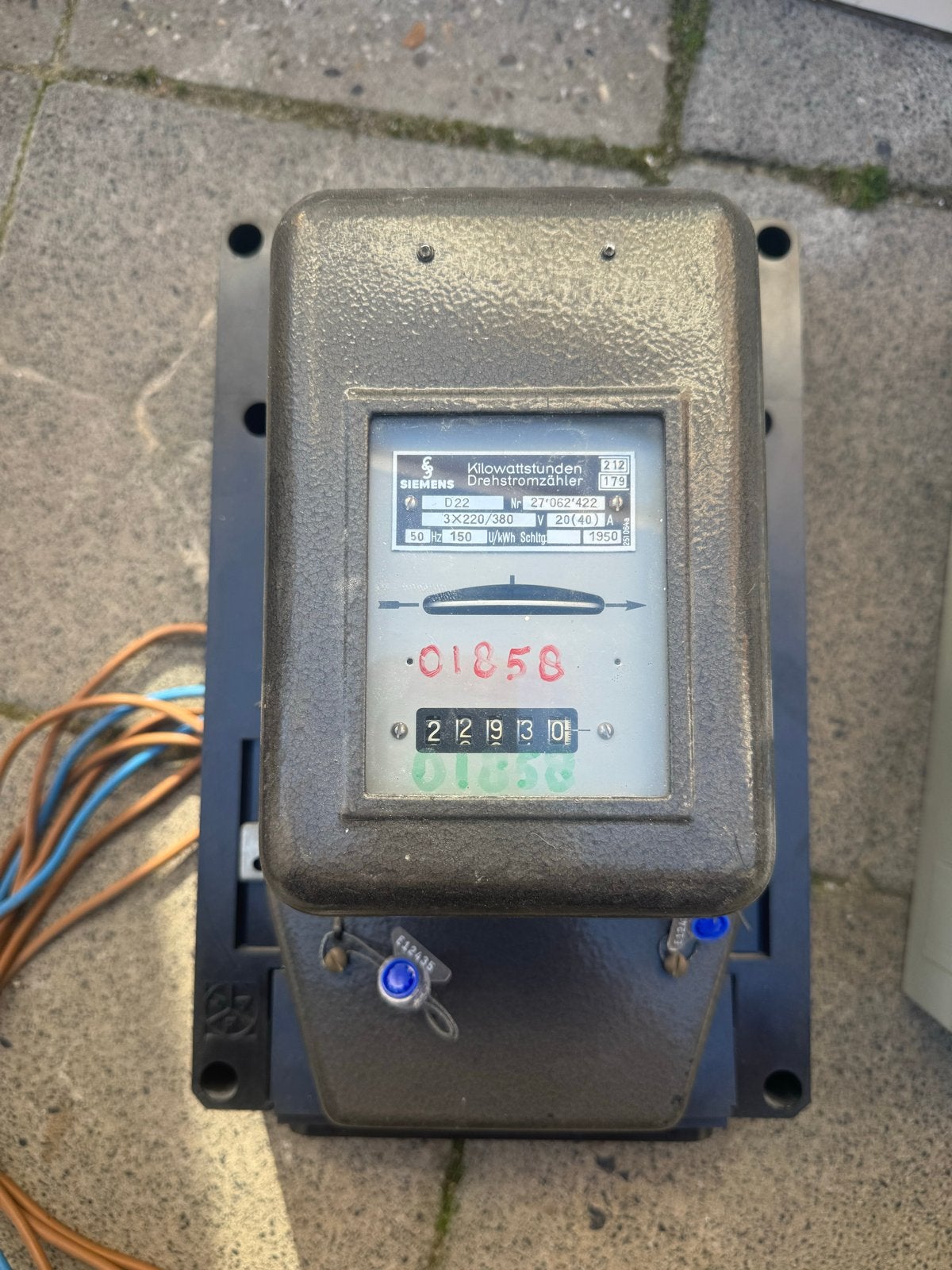Originele Siemens kilowattuurmeter uit 1950, Ophalen of Verzenden