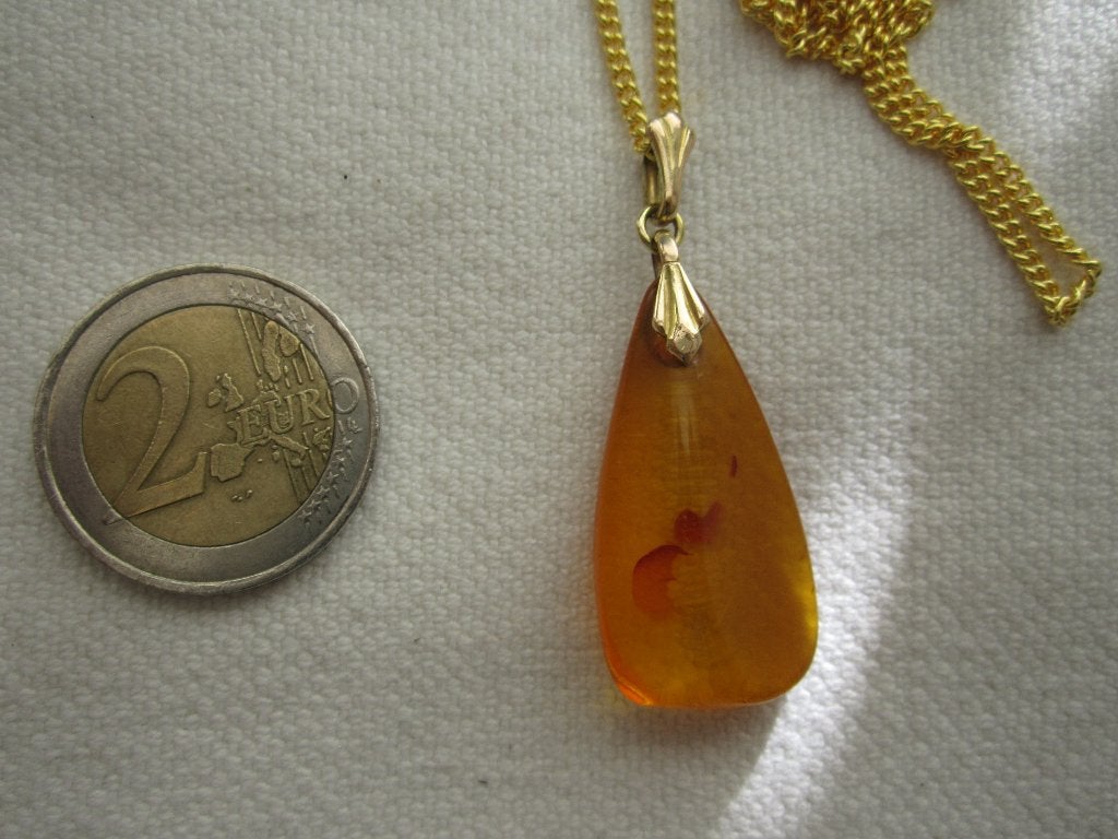 8.  Schitterende oude hanger, barnsteen, Ophalen, Overige materialen, Ketting