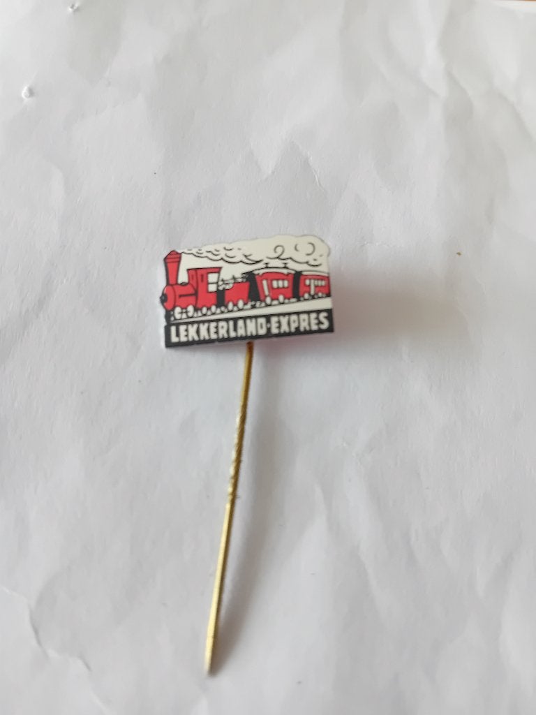 Pin - LEKKERLAND Expres, Ophalen of Verzenden, Zo goed als nieuw, Merk, Speldje of Pin