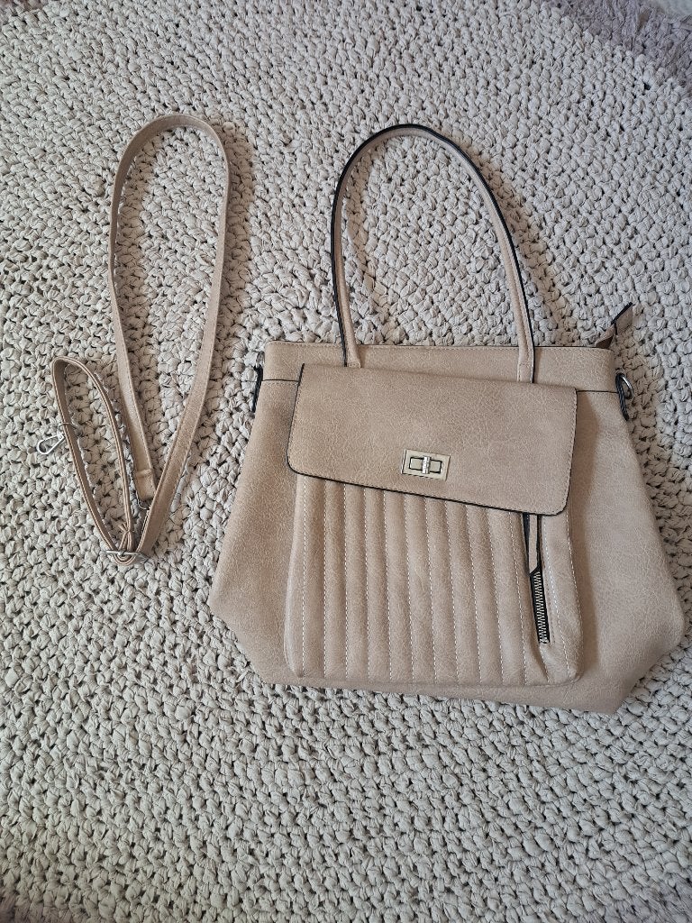 hand / schoudertas, Sieraden, Tassen en Uiterlijk, Tassen | Schoudertassen, Ophalen of Verzenden, Gebruikt, Beige, Overige merken