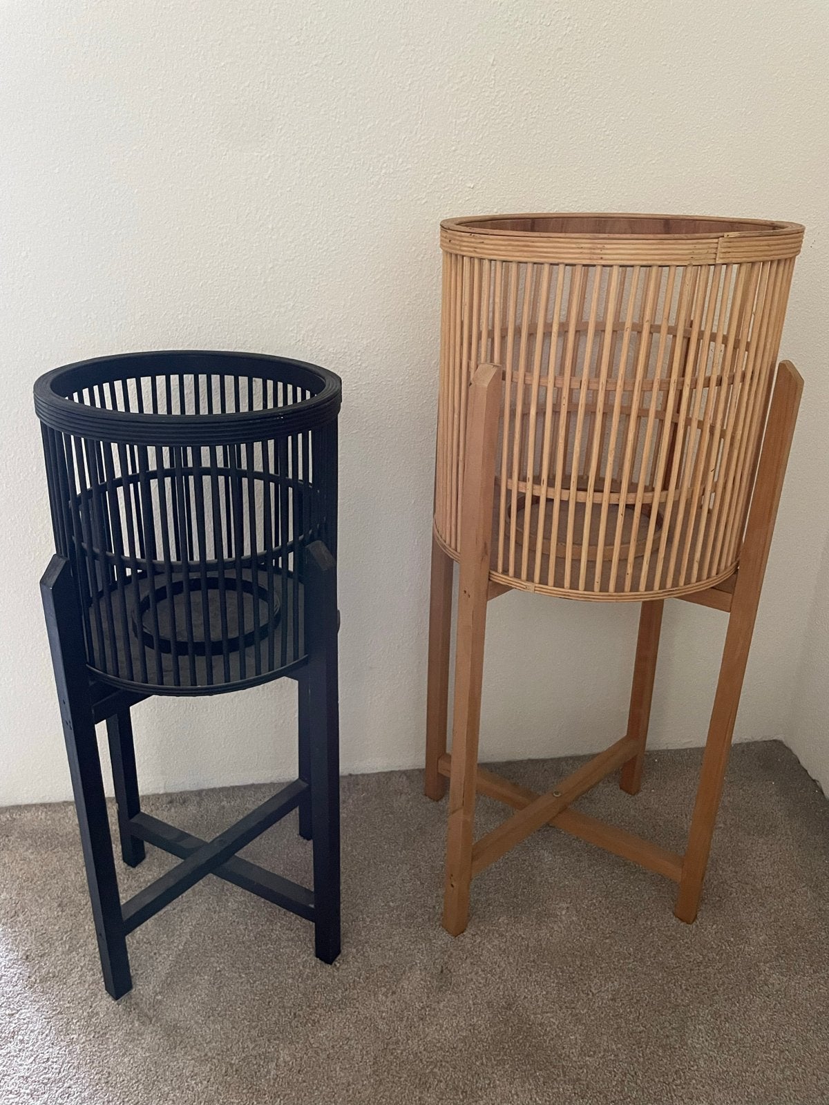 Set van 2 windlichten / plantenstandaards, Ophalen, Gebruikt, Meerkleurig, Hout