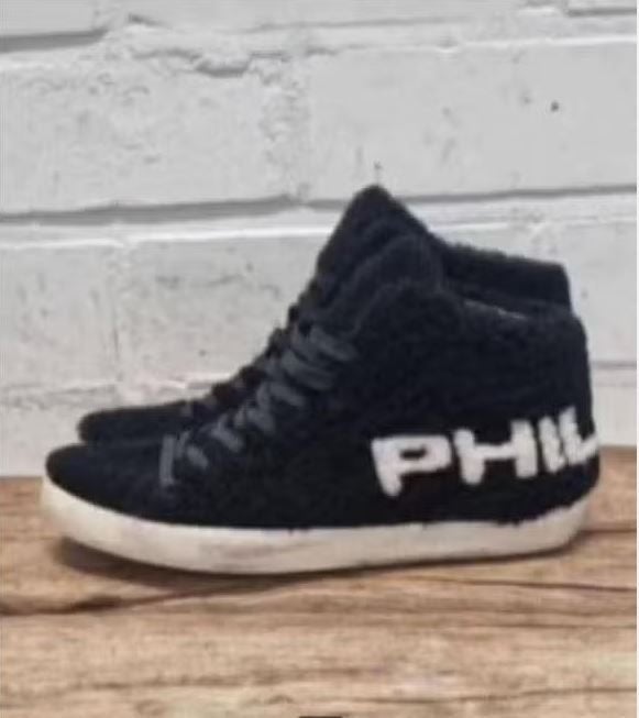 Philippe Model - Shearling teddy sneakers maat 39 Nieuw €320, Zwart, Nieuw, Ophalen of Verzenden, Sneakers of Gympen
