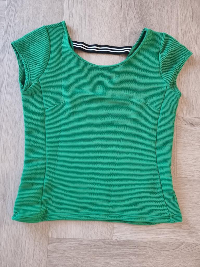 Juffrouw Jansen zgan groene top  maat l, Maat 42/44 (L), Ophalen of Verzenden, Zo goed als nieuw, Zonder mouw