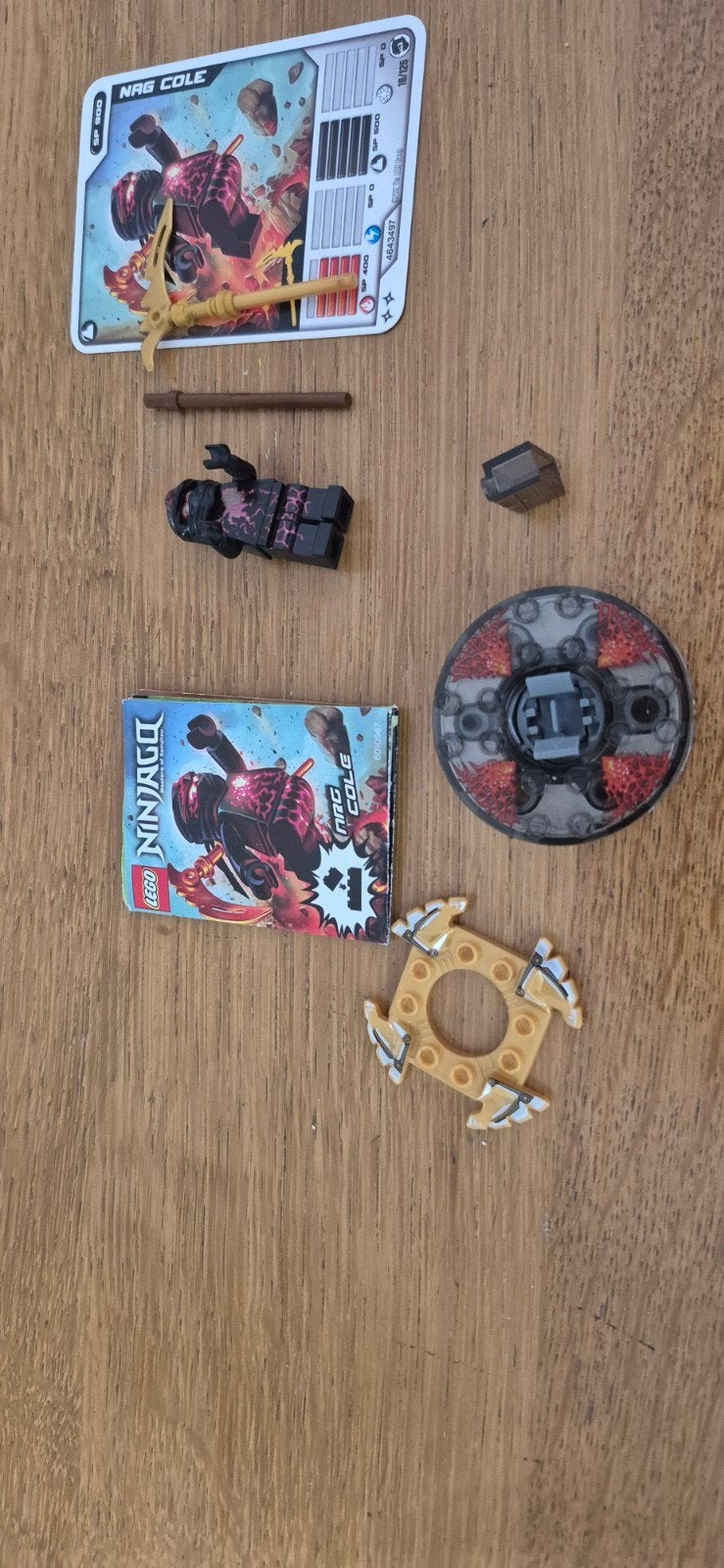 LEGO Ninjago NRG Cole Minifiguur met Karakterkaart, Gebruikt, Lego, Ophalen of Verzenden, Minifiguur