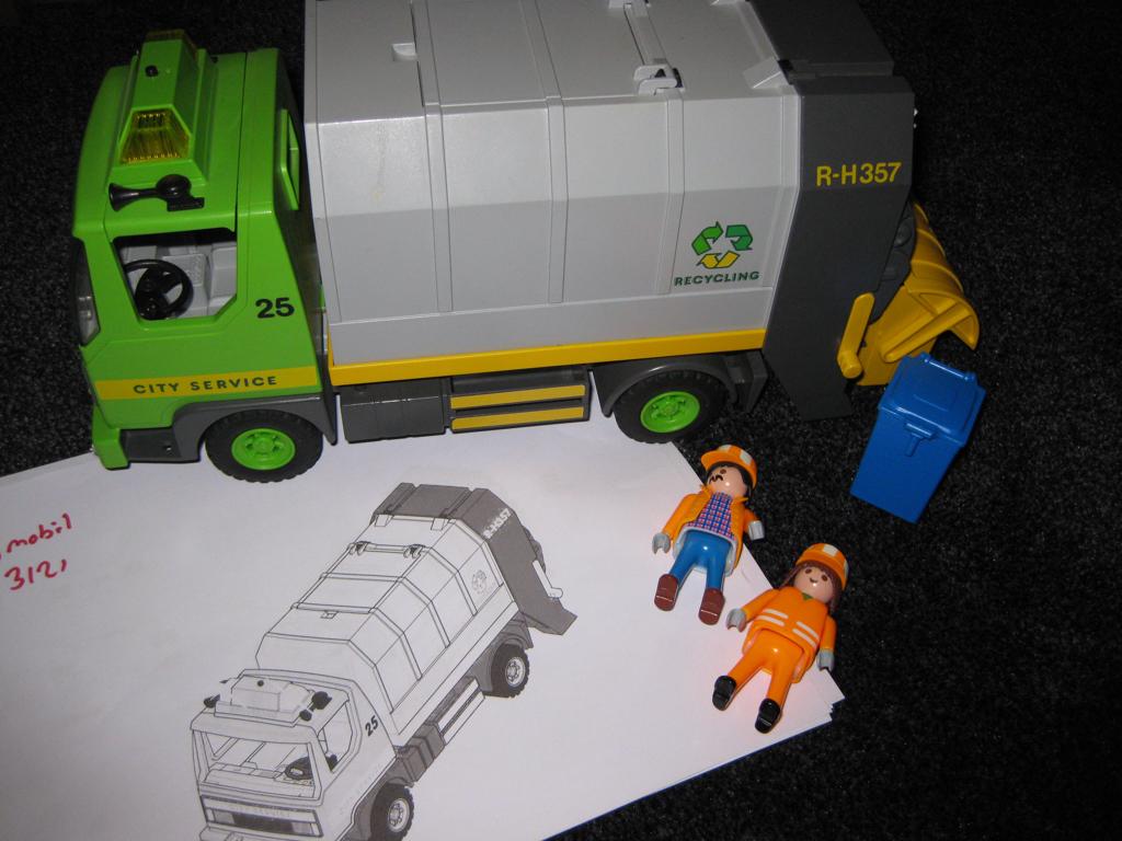 Playmobil 3121 vuilniswagen, Kinderen en Baby's, Ophalen of Verzenden, Zo goed als nieuw, Complete set