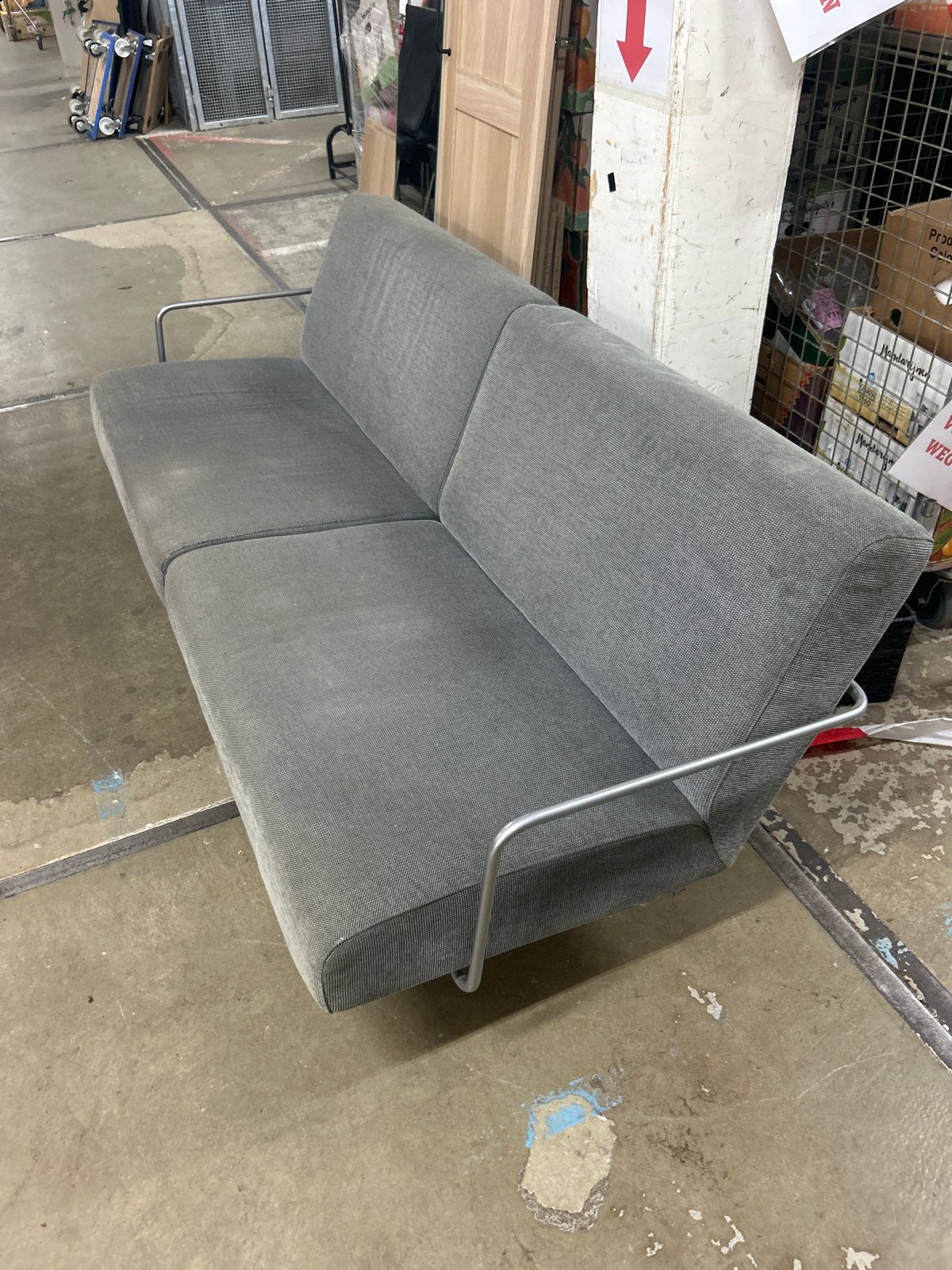 Harvink Storm 2,5-zits bank in blauwgrijs, Ophalen, Gebruikt, Driepersoons, 75 tot 100 cm
