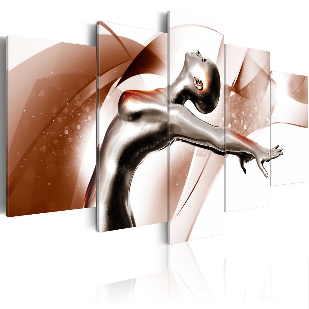 387 Vrouw Sexy Abstract 5 Luik Canvas Schilderij 200x100cm, Ophalen of Verzenden