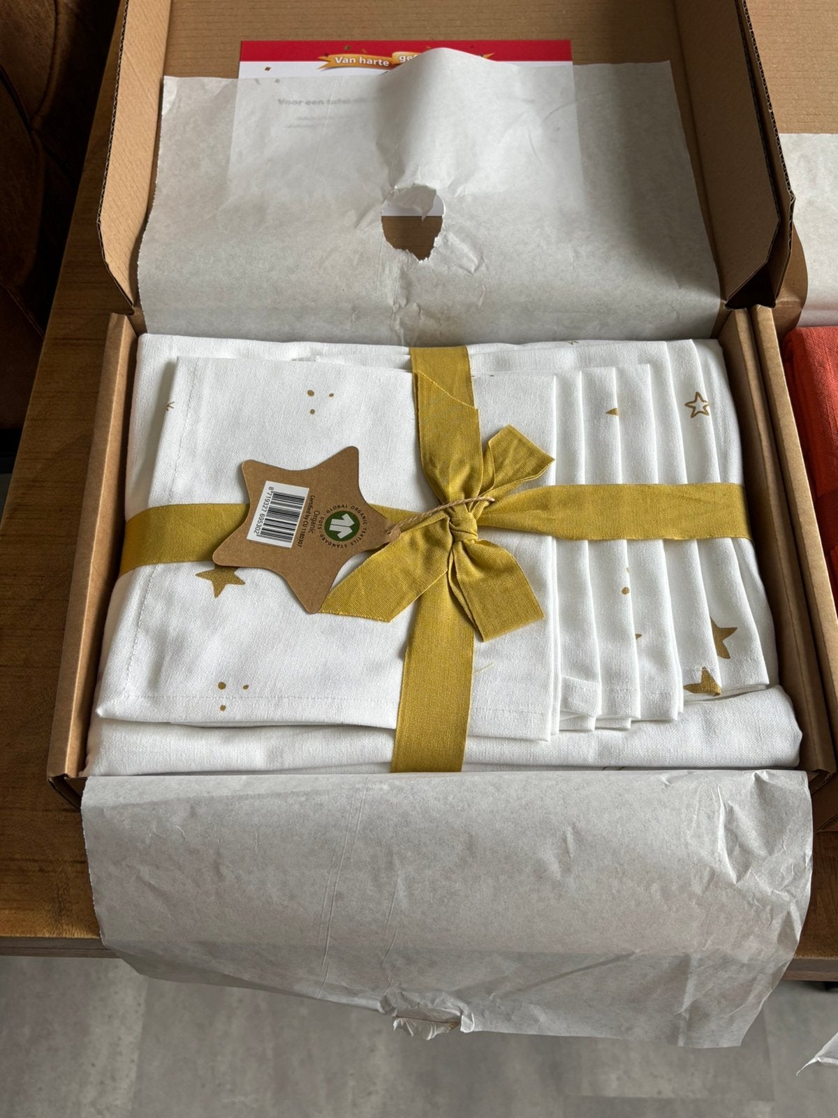 Postcodeloterij tafelkleed crèmekleur met sterren, Ophalen of Verzenden, Nieuw