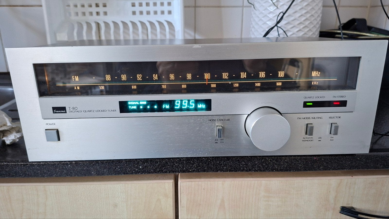 Sansui T-80 Digitale Quartz Tuner - Zilver, Ophalen of Verzenden, Gebruikt, Radio