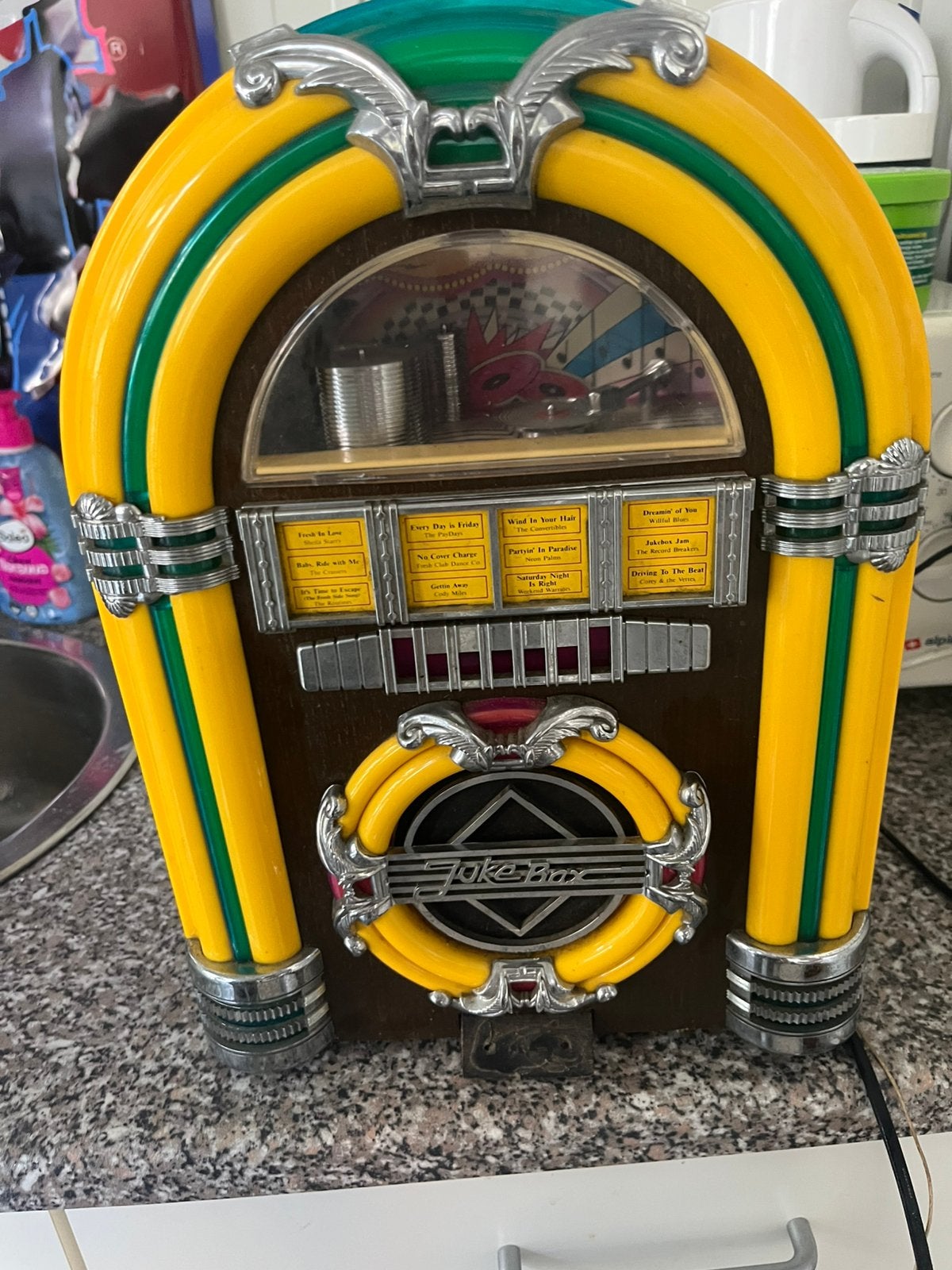 Jukebox met verlichting radio en cassette speler, Ophalen, Gebruikt, 1970 tot heden, Overige merken