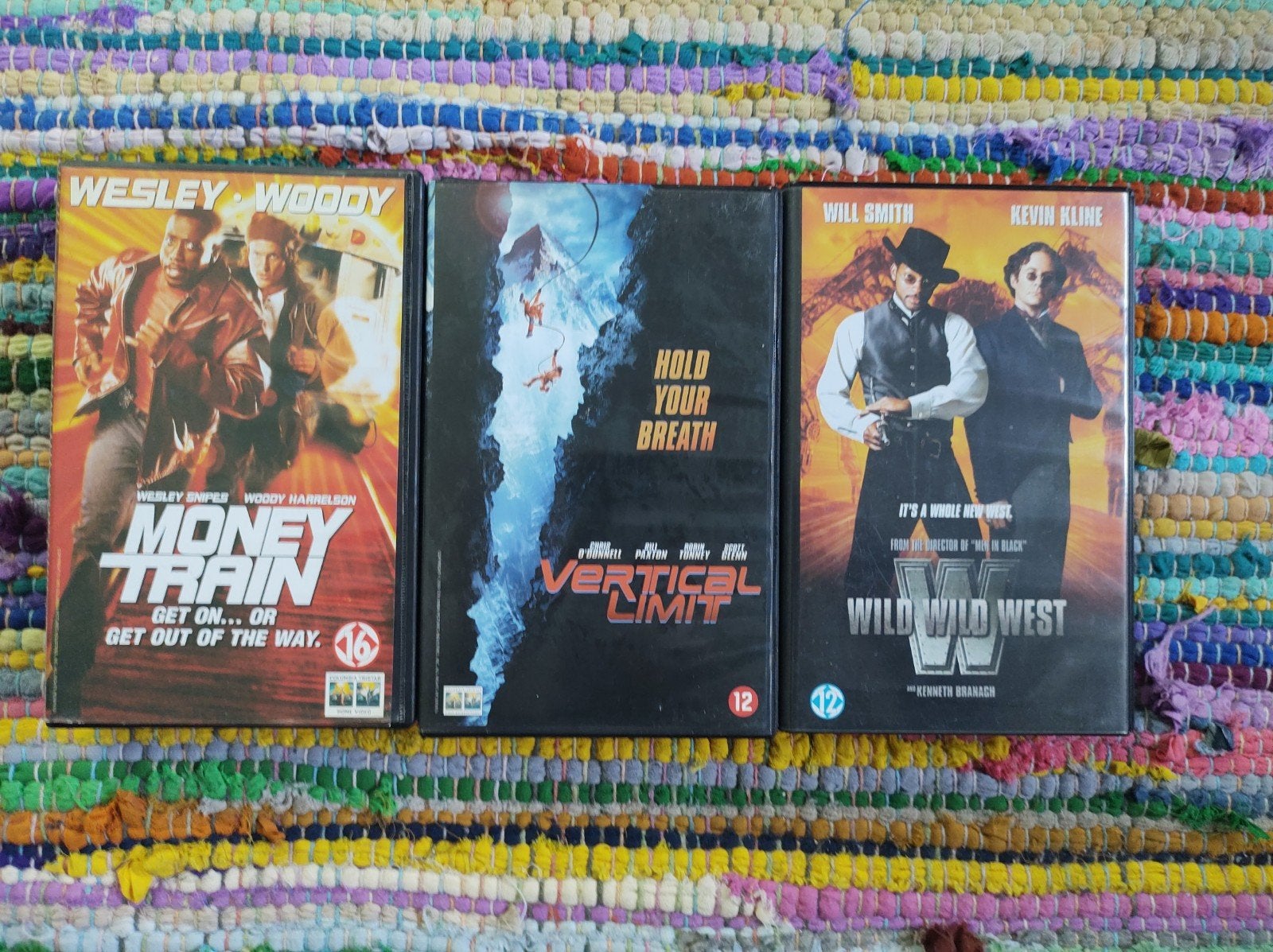 VHS-banden: Money Train, Vertical Limit, Wild Wild West, Vanaf 16 jaar, Ophalen of Verzenden, Actie en Avontuur, VHS