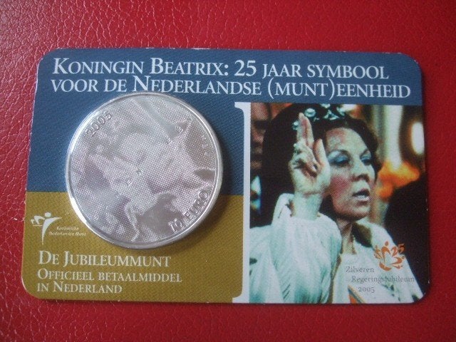 Coincard zilver 10 euro Koningin Beatrix 25 jaar, Verzenden, Koningin Beatrix, Zilver, Euro's