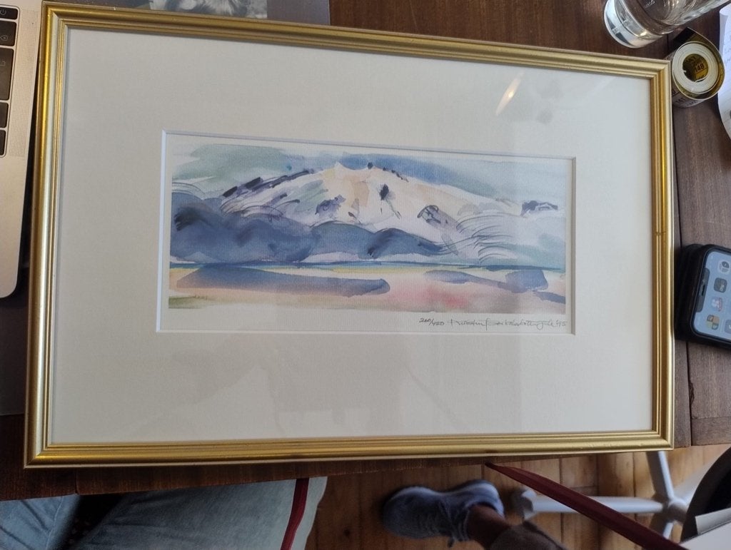 Aquarelle Glacier IJsland, Antiek en Kunst, Ophalen