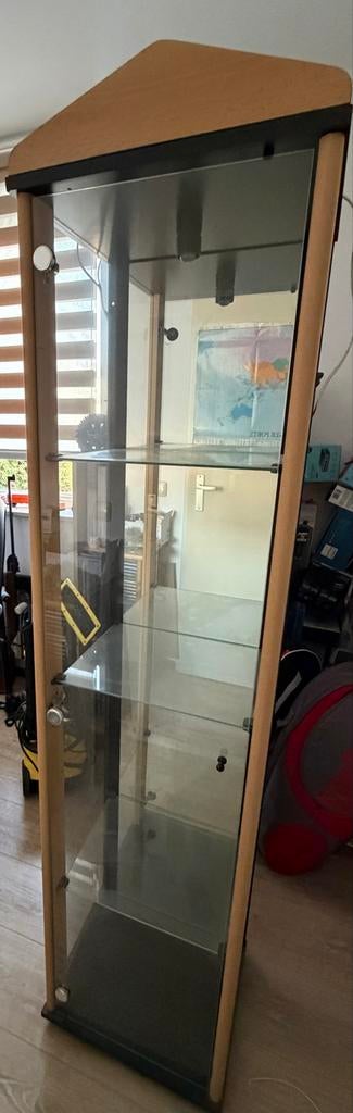 Vitrinekast met verlichting - 170x42x34 cm, Ophalen, Minder dan 50 cm, Gebruikt, Glas