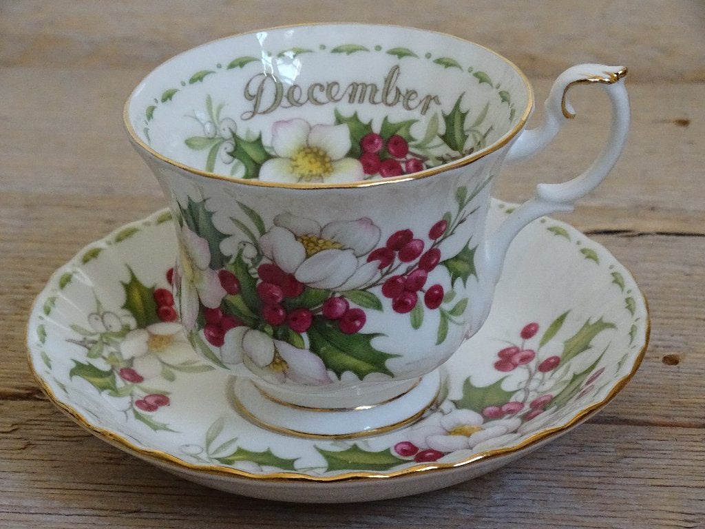 Servies, Flowers of the Month Series, DECEMBER, z.g.a.n., Ophalen of Verzenden
