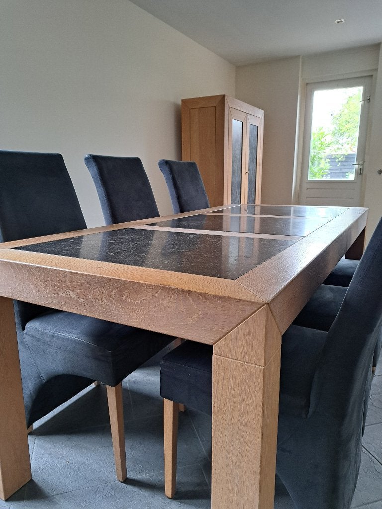 eikenhouten eettafel, Ophalen, Gebruikt, Eikenhout, 200 cm of meer