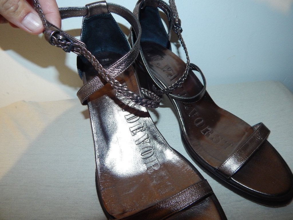 A.F. vandevorst leren sandalen zilver kleur vlecht band 38.5, Kleding | Dames, Schoenen, A.F. Vandevorst, Overige kleuren, Verzenden