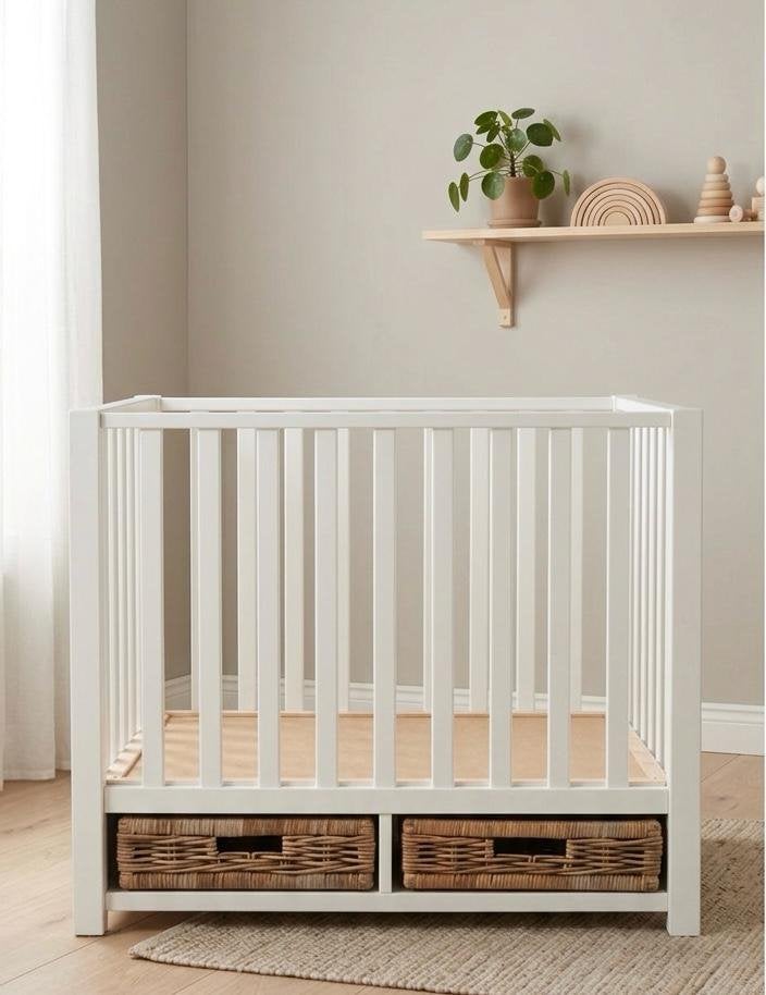 Kinderbox Casper Wit met 2 rieten lades, Ophalen, Gebruikt