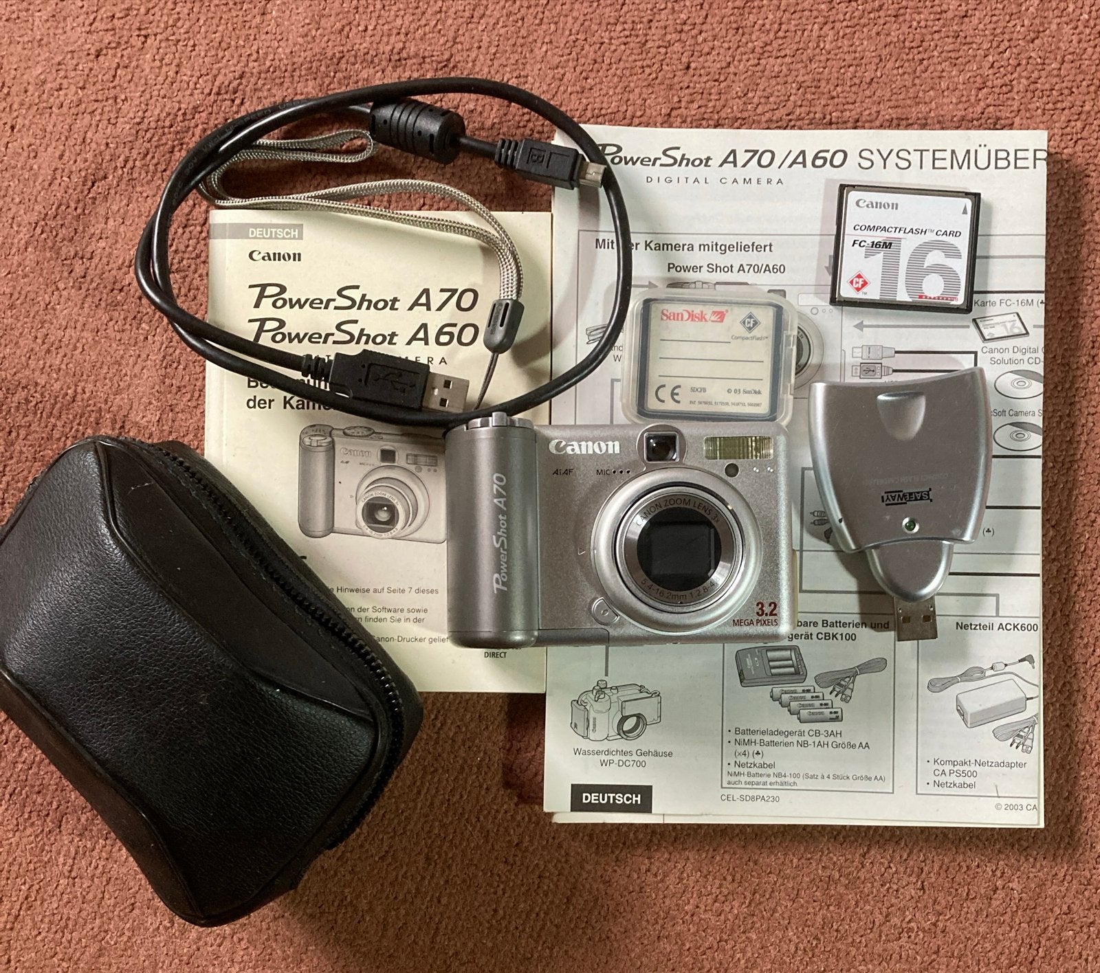 Canon PowerShot A70 Digitale Camera met Accessoires, Verzenden, Gebruikt, Canon, Minder dan 4 keer