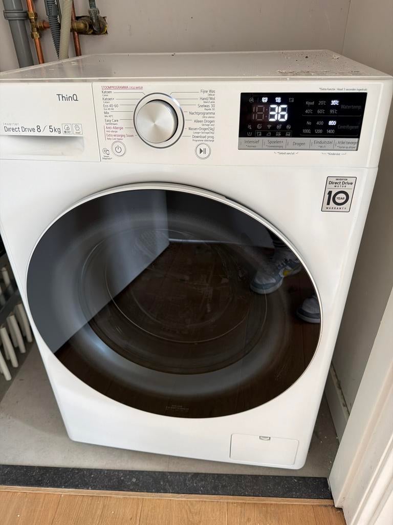 LG F4DN508S1 Wasdroogcombinatie - Zo goed als nieuw, Witgoed en Apparatuur, Was-droogcombinaties, 8 tot 10 kg, Ophalen of Verzenden