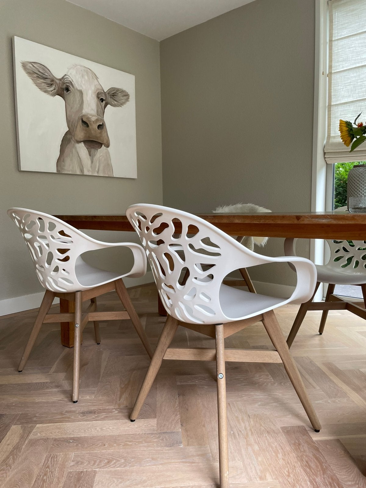 Kunstof eetkamer kuipstoel ikea, Huis en Inrichting, Stoelen, Ophalen, Kunststof, Gebruikt, Wit