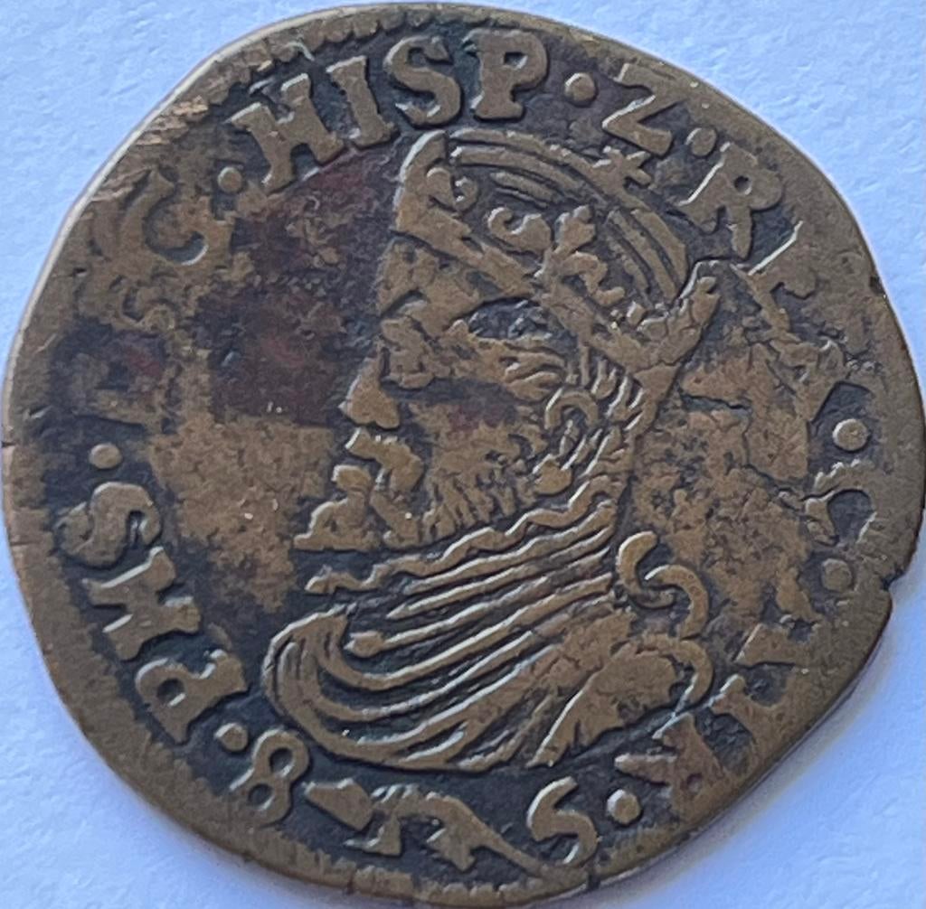 Zuidelijke Nederlanden (Arras) liard 1585 mooi portret, Ophalen of Verzenden, Vóór koninkrijk, Overige waardes, Losse munt