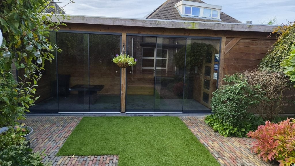 2 Glazen schuifwanden merk Verasol, Tuin en Terras, Ophalen, Nieuw, Veranda
