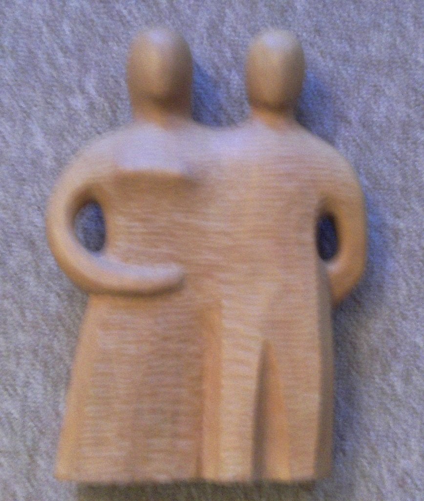 Beeld: Man / Vrouw  (Handwerk), Antiek en Kunst, Ophalen of Verzenden, Hout