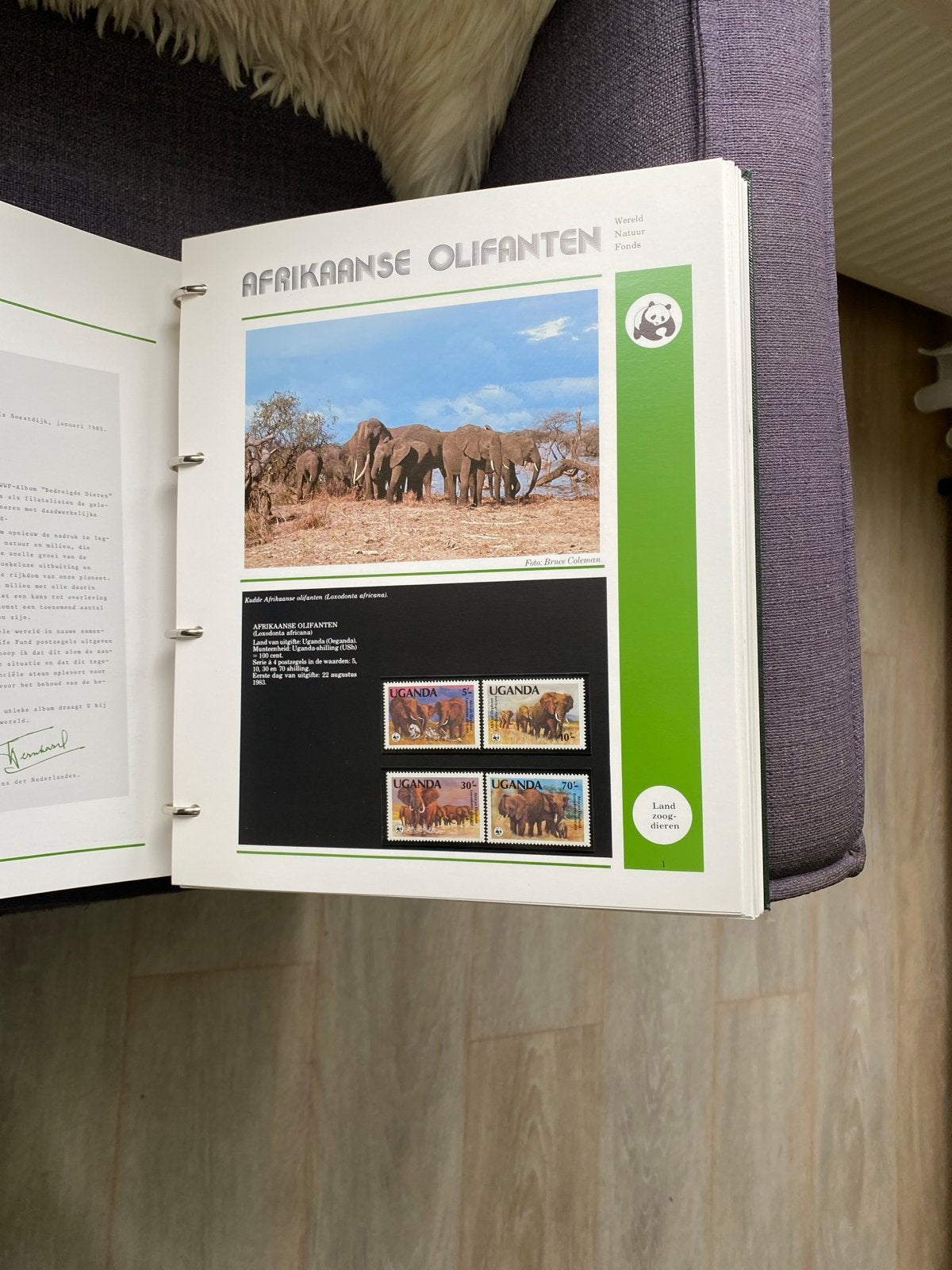 WWF Postzegelalbum - Bedreigde Dieren (Afrikaanse Olifanten,, Ophalen of Verzenden, Postfris, Dier of Natuur