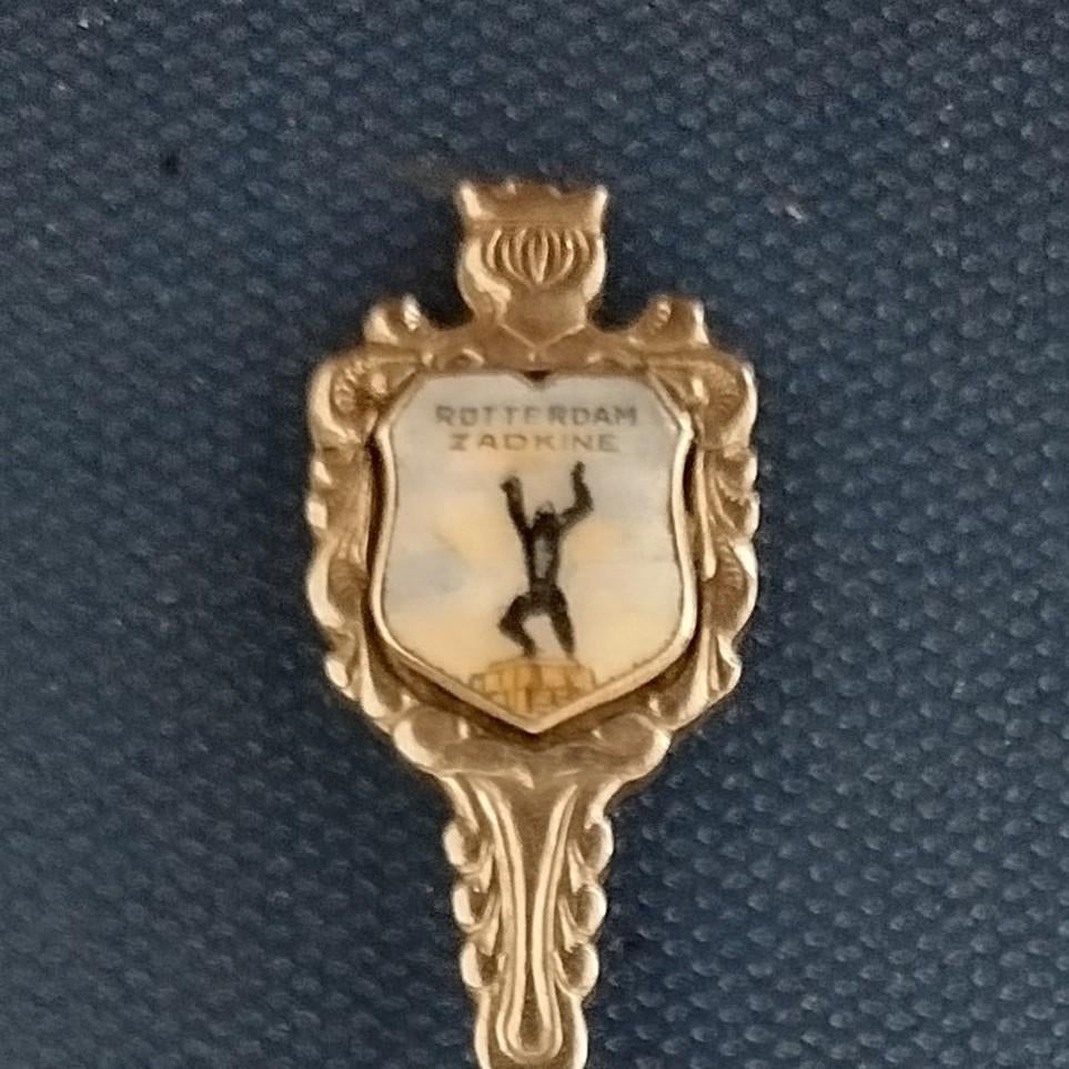 verzilverd lepeltje Zadkine Rotterdam (Selecta), Ophalen of Verzenden