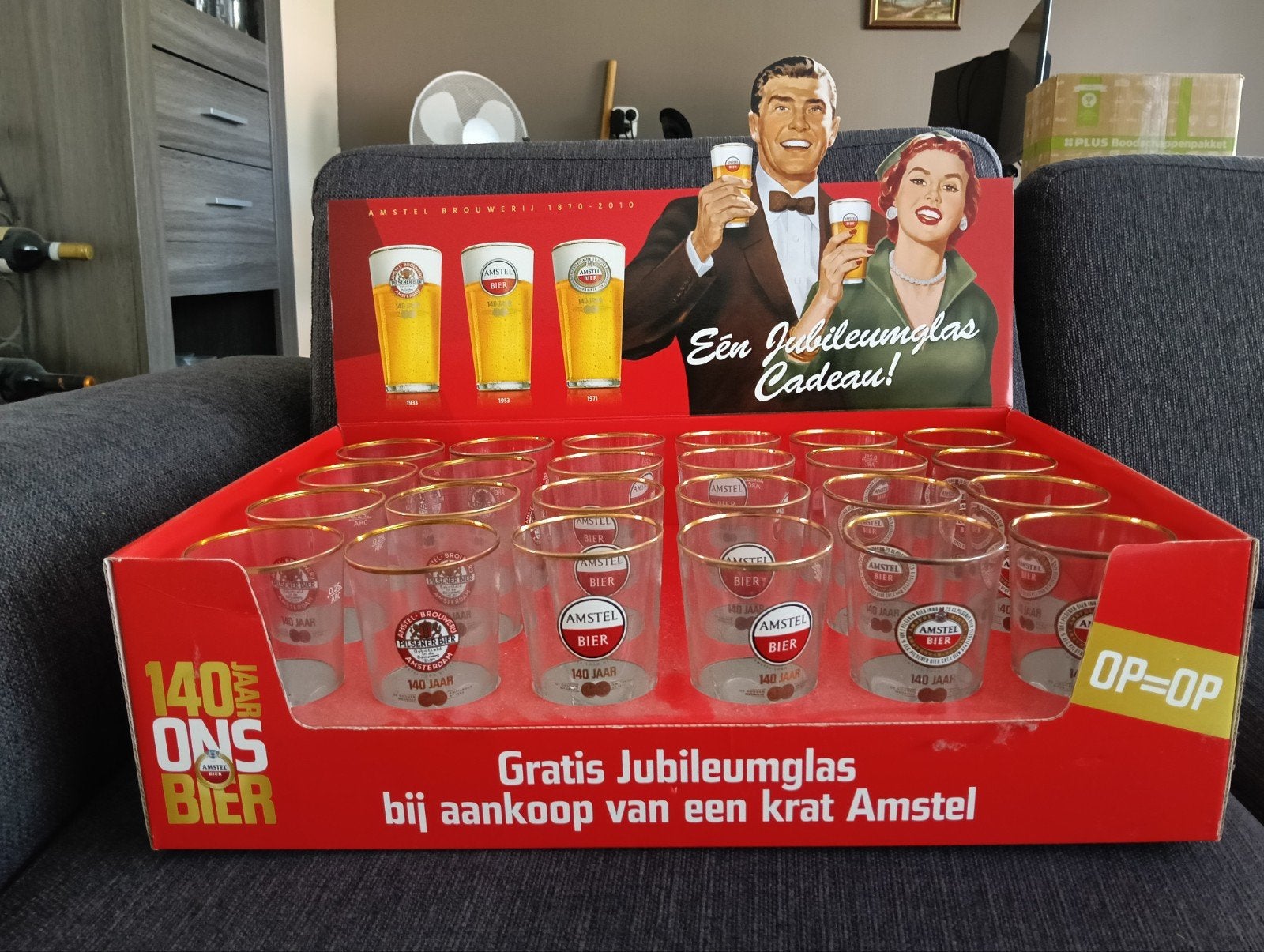 Amstel Brouwerij 140 Jaar Jubileum Glazen Set - 24 Stuks, Verzamelen, Ophalen of Verzenden
