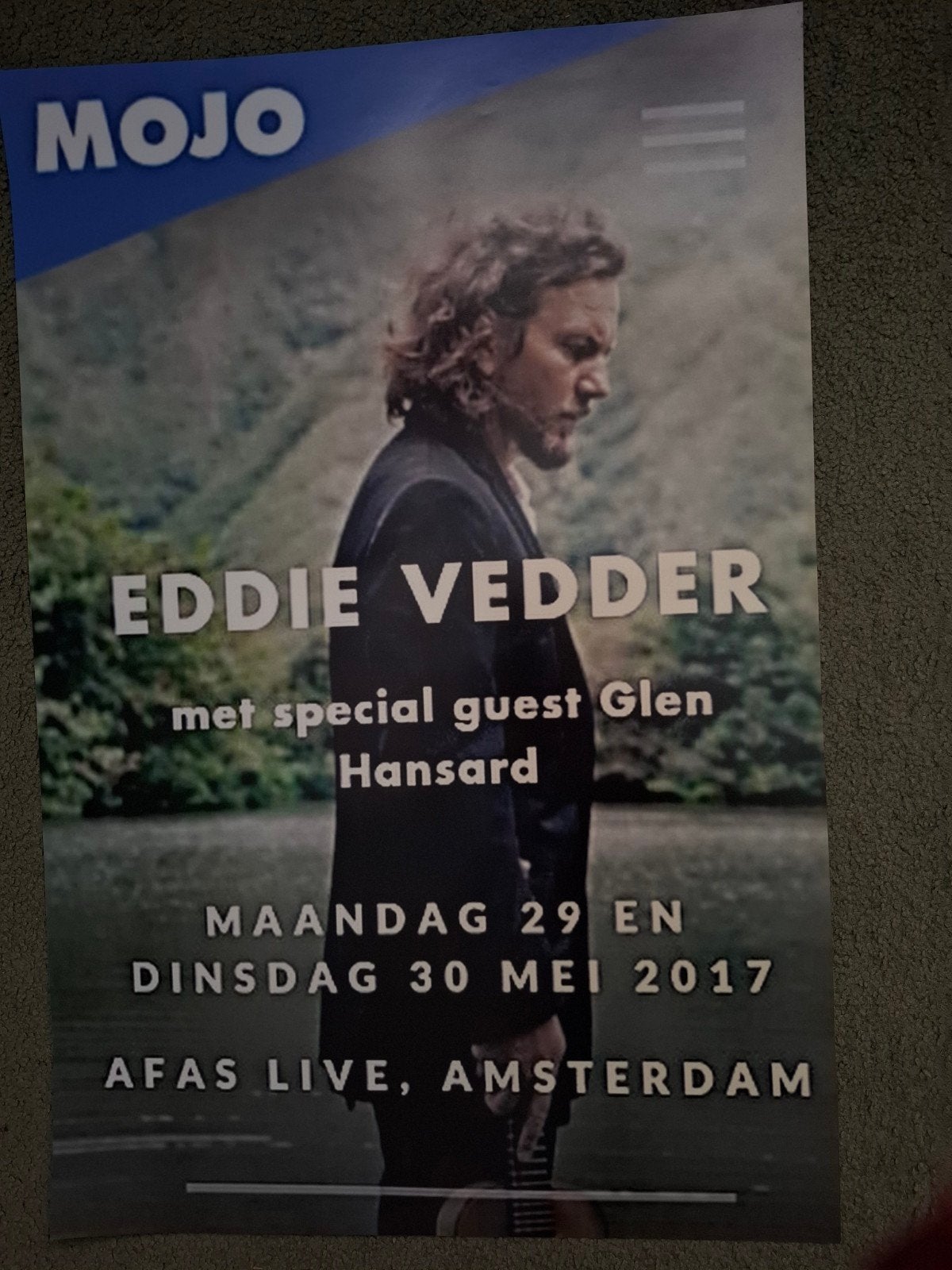 Eddie Vedder poster, Verzamelen, Ophalen of Verzenden, A1 t/m A3